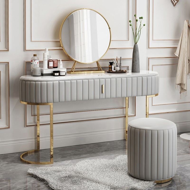 Dresser bedroom marble countertop luxury furniture ins small apartment makeup table